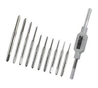 Juego de 11 grifos en miniatura y llaves de acompañamiento, buen diseño de acero para operaciones de reparación manual de roscas, pequeño grifo de flauta recta