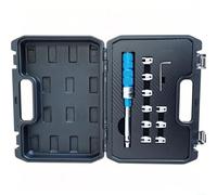 Juego de 11 llaves dinamométricas de radios de 2 a 10 Nm con 10 cabezales intercambiables de aluminio y acero para moto y Dirt Bike, función de clic precisa, 5,0-6,8 mm, color azul