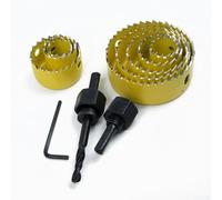 Juego de 11 piezas de acero de 19 hojas pasantes para mandriles piloto de madera, corte de metal con 64 mm y taladro de plástico en caja de almacenamiento de carbono