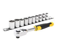 Juego de 11 piezas de trinquetes Stanley de 3/8" con cabezales de 12 puntas, 8-17 mm STMT82670-0