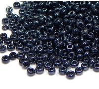 Juego de 1100 cuentas de cristal de 4 mm, color metálico, 6/0, perlas Pony, miniperlas transparentes para niños, cuentas de metal, negro