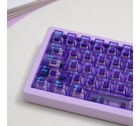 Juego de 114 Teclas Transparentes de policarbonato, con Transferencia UV, Color Morado, compatibles con teclados mecánicos de Formato 61/64/87/104/108 y switches Cherry MX