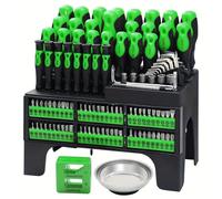 Juego de 118 destornilladores magnéticos con soporte de almacenamiento de plástico para reparaciones domésticas y proyectos de bricolaje
