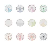 Juego de 12/16 círculos de fracciones educativas para el aula, fáciles de montar para matemáticas, prácticas, fracciones educativas