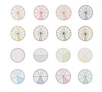 Juego de 12/16 discos de fracción de enseñanza, herramienta interactiva de aprendizaje de matemáticas para aula y educación en casa, herramienta de enseñanza de matemáticas