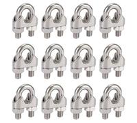 Juego de 12 Abrazaderas de Cable de Acero Inoxidable de 5mm DIN741 - Conectores para Alambre M5 - Soportes de Cable de Alambre - Prácticas y Resistentes.