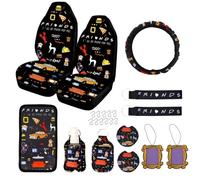 Juego de 12 Accesorios de Coche de Amigos, mercancía de Programa de televisión de Amigos, Funda de Asiento de Coche de Amigos, Funda de Volante de Amigos, Funda de reposabrazos de Coche, Posavasos de