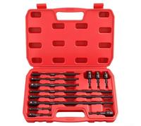 Juego de 12 adaptadores de vástago hexagonal con barras de extensión para accionamiento de 1/4 3/8 1/2, incluye múltiples longitudes para compatibilidad con taladro y destornillador