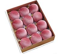 Juego de 12 adornos de Navidad de terciopelo con bolas decorativas de 8 cm para árbol de vacaciones, decoración del hogar de temporada (N)