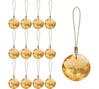 Juego de 12 adornos redondos para bolas de cristal para árbol de Navidad y para uso festivo, con trabillas para colgar y reflejo de luz para una exhibición vibrante del hogar (3)