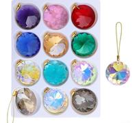 Juego de 12 adornos redondos para bolas de cristal para árbol de Navidad y para uso festivo, con trabillas para colgar y reflejo de luz para una exhibición vibrante del hogar (4)