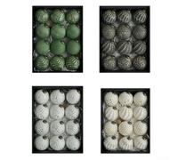 Juego de 12 adornos rústicos para árbol de Navidad con acabado galvanizado y material de PVC inastillable, perfecto para añadir encanto de campo a las decoraciones del hogar de vacaciones (negro)