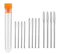 Juego de 12 agujas de zurcir para coser, agujas de bordar, agujas grandes de punta plana (5,2 cm, 6 cm, 7 cm) con botella transparente (12 unidades)