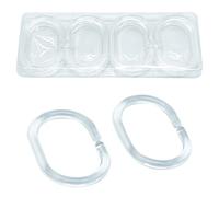 Juego de 12 Anillos de Cortina de Ducha, 4,6 x 2,9 cm, diámetro Interior para Barras de Cortina de Ducha y Barras de ángulo de Ducha, Anillos de Ducha de plástico Resistente, Anillos