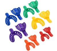 Juego de 12 bandejas de impresión dental para adultos y niños, bandejas dentales de plástico, ideal como férula blanqueadora para blanquear los dientes, cuchara perforada para impresión dental