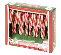Juego de 12 bastones de caramelo sabor fresa confitería - Árbol de decoración de dulces de Navidad para niños Colorante natural ácido Sin gluten