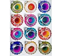 Juego de 12 bolas de navidad de cristal, de estilo vintage y brillante, reflectoras de luz, para árbol de Navidad