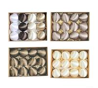 Juego de 12 bolas de Navidad de terciopelo brillante con construcción de plástico ligero y prácticos ganchos de cordón para decorar árboles de Navidad y espacios interiores de vacaciones (cuatro
