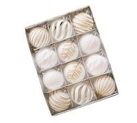Juego de 12 bolas de Navidad de terciopelo pintadas para decoración de árboles de temporada, decoración de vacaciones, bodas, decoraciones navideñas