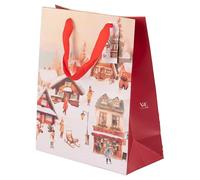 Juego de 12 bolsas de regalo de 22 x 10 x 26 cm de papel con asas de tela, Winter Village