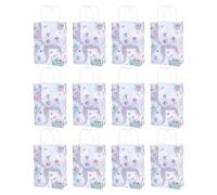 Juego de 12 bolsas de sirenas coloridas con asa para regalos de fiesta temática del mar, elegantes bolsas de embalaje de regalo de cumpleaños