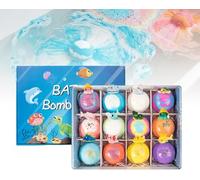 Juego de 12 bombas de baño para niños, bombas de baño para niños con sorpresa en el interior, bombas de baño de burbujas naturales y orgánicas, bombas de baño, accesorio de baño, regalo para niños
