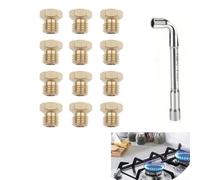 Juego de 12 boquillas de latón, para trabajos de conversión de estufas de gas, con gas natural G25 y la mayoría de estufas de 5 quemadores, incluye 0,5 mm, 0,7 mm, 0,8 mm, 0,9 mm, 0,95 mm, 1,1 mm