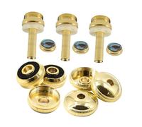 Juego de 12 Botones de Pistón Dorados para Trompeta Estilo Bach | Metal Decorativo, Reemplazo de Piezas Viejas o Perdidas, para Reparación E Instrumentos en Actuación