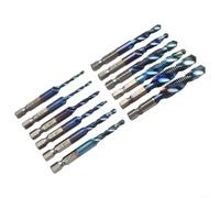 Juego de 12 brocas de rosca de tornillo chapadas con vástago hexagonal HSS de 1/4 pulgadas para - M10