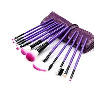 Juego de 12 brochas de maquillaje para cejas y polvo con almacenamiento de poliuretano para limpiador de brochas de maquillaje Cas