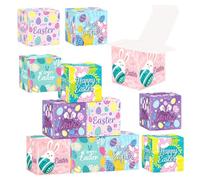 Juego de 12 cajas de galletas de 12 piezas de regalo, cajas de galletas lindas, Happy Easter Reusable Treat Boxes, Bakery Cookie Boxes for Easter, Cute Easter Goodie Boxes for Parties & Treat Wrapping