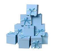 Juego de 12 cajas de regalo pequeñas con tapas, cajas de flores para arreglos, cajas cuadradas anidadas con tapas, perfectas para bodas, compromisos, graduaciones, vacaciones, Navidad, día de San