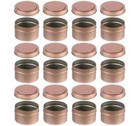 Juego de 12 cajas de velas con tapa de metal, para hacer velas redondas decorativas, especias, joyas, polvo, caramelos, ungüento de oro rosa