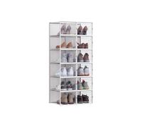 Juego de 12 Cajas de Zapatos Transparente y Blanco