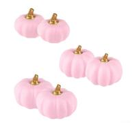 Juego de 12 calabazas artificiales rosas para bodas temáticas de otoño, accesorios de fotos y exhibiciones de mesa de temporada (6 piezas)