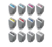 Juego de 12 Cartuchos de Tinta de Pigmento de 80 ML Compatible con Canon ImagePROGRAF Pro-1100 para PFI-4100 PFI4100(12 Colors - 1 Set)
