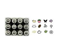 Juego de 12 cinceles de metal, herramienta de diseño de joyas, serie animal, juego de sellos de metal, herramienta de tallado de joyas para tallar manualidades