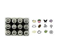 Juego de 12 cinceles de metal, herramienta de diseño de joyas, serie animal, juego de sellos de metal, herramienta de tallado de joyas para tallar manualidades