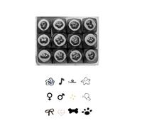 Juego de 12 cinceles de metal, herramienta de diseño de joyas, serie animal, juego de sellos de metal, herramienta de tallado de joyas para tallar manualidades