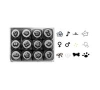 Juego de 12 cinceles de metal, herramienta de diseño de joyas, serie animal, juego de sellos de metal, herramienta de tallado de joyas para tallar manualidades