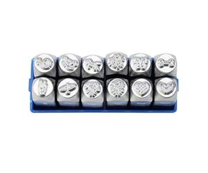 Juego de 12 cinceles de metal para tallar joyas, herramienta profesional para manualidades, textura de acero para hacer patrones