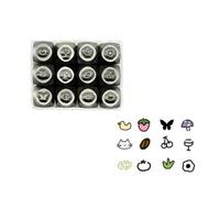 Juego de 12 cinceles para detalles de joyas, serie animal, herramienta de estampado de 2 mm, cinceles de joyería de metal, juego de sellos para joyería