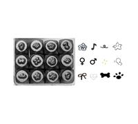 Juego de 12 cinceles para detalles de joyas, serie animal, herramienta de estampado de 2 mm, cinceles de joyería de metal, juego de sellos para joyería