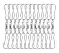 Juego de 12 clips giratorios de gancho doble con giro de 360 grados para colgar comederos de pájaros, macetas, cometas y otros suministros de jardín