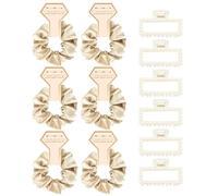 Juego de 12 coleteros de seda para damas de honor y pinzas para el pelo de perlas para mujeres y niñas, despedidas de soltera, regalos de despedida de soltera, regalos de damas de honor para el día de