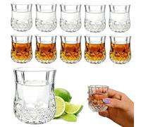 Juego de 12 Copas de Licor Transparentes, 50 ml. Vasos de Chupito con Base Ancha, Vasos de Whisky, Aptos para el Lavavajillas, Cristal sin Plomo, para Licores, Tequila, Ouzo y Vodka(Fondo Redondo)