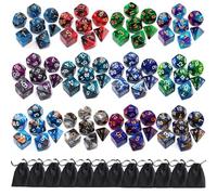 Juego de 12 dados poliédricos DND de doble color, compatibles con Dungeons and Dragons, RPG, MTG, D4, D6, D8, D10, D%, D12, D20 (12 colores)