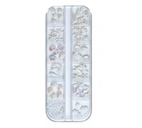 Juego de 12 decoraciones de uñas con diseño de estrellas de mar y conchas de mar de aleación para manicura y diseño de uñas