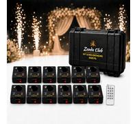 Juego de 12 disparadores, kit de tiro para chorros de escena, sistema de tiro de etapas fuentes frías, máquina de encendido de fuegos artificiales frío + mandos inalámbricos Zenda Club