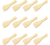 Juego de 12 espátulas de madera para utensilios de cocina para sartenes antiadherentes para voltear huevos, tortitas, pizza y raspar cuencos de forma segura